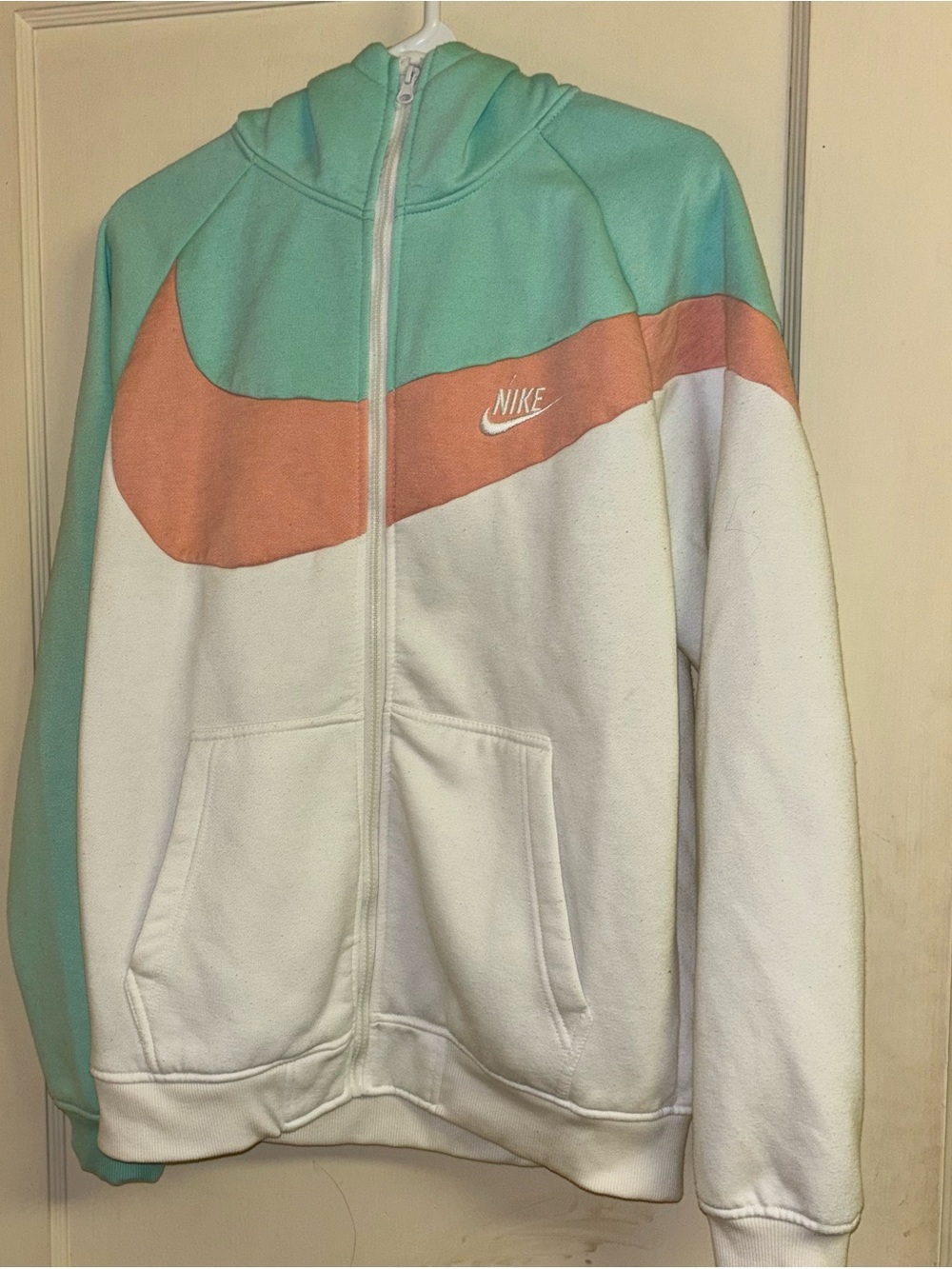 Nike Women’s Mint, Coral & White Colorblock Bomber Jacket